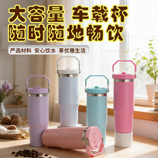30oz Insulated Tumbler with Handle with Straw