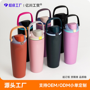Straw Tumbler with Handle Dual-Lid Fruit Infuser