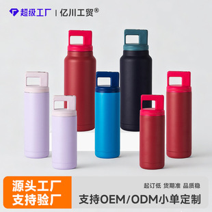 Straw Tumbler with Handle Dual-Lid